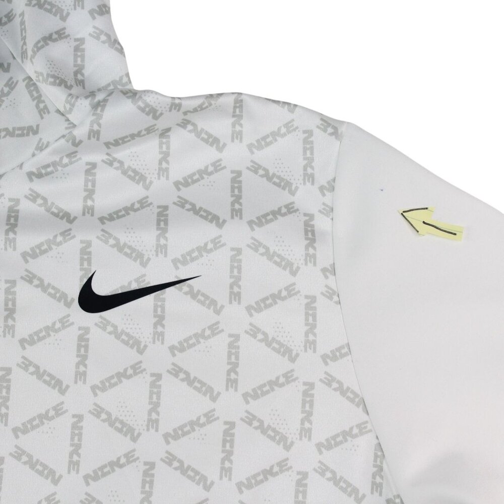 Nike Therma Fit 3XL All Over Print White Gray Hoodie Nike Spell Out Streetwear - Picture 15 of 16